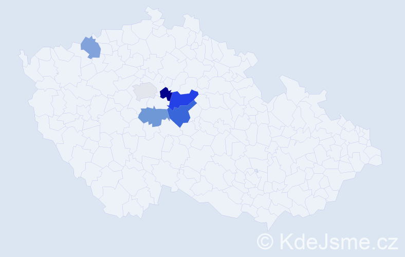 Příjmení: 'Vaňhal', počet výskytů 16 v celé ČR
