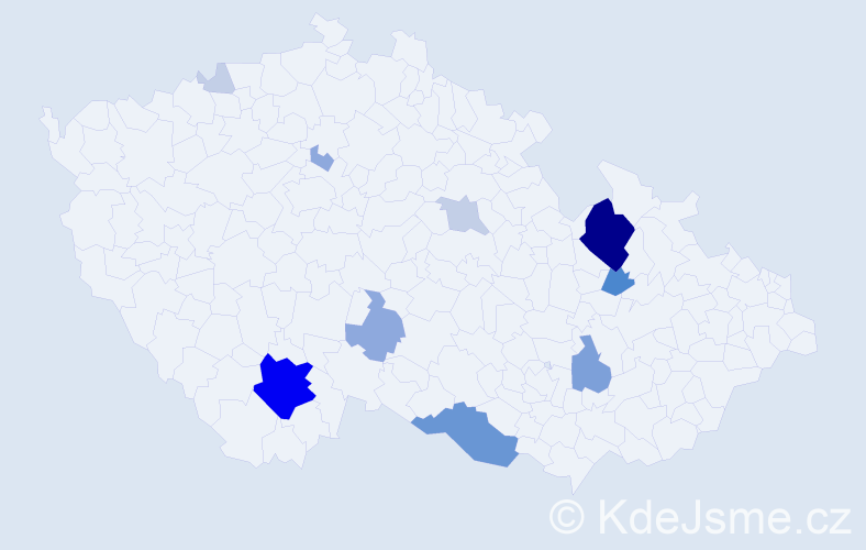 Příjmení: 'Langmannová', počet výskytů 38 v celé ČR