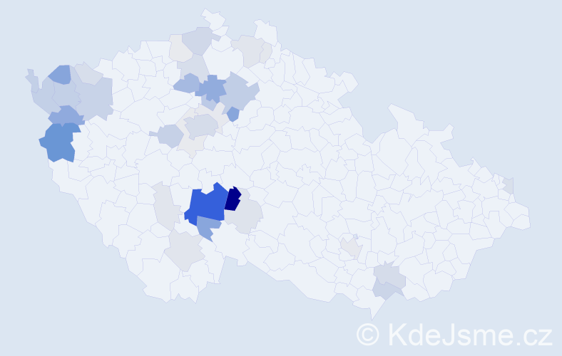 Příjmení: 'Kostroun', počet výskytů 130 v celé ČR