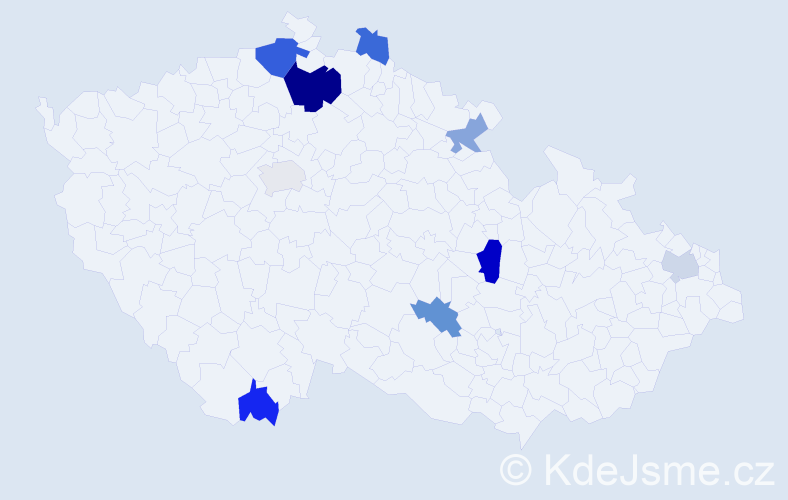 Příjmení: 'Kallai', počet výskytů 16 v celé ČR