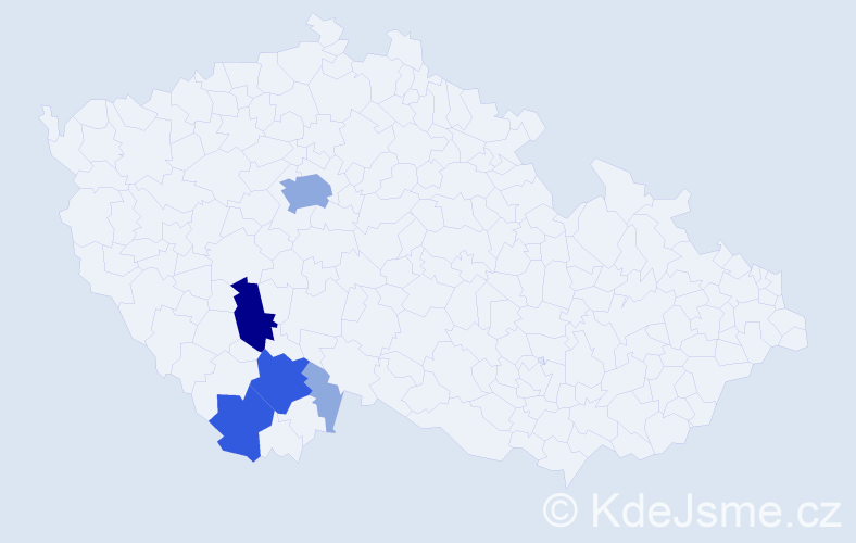 Příjmení: 'Grammetbauer', počet výskytů 13 v celé ČR
