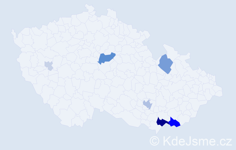 Příjmení: 'Irša', počet výskytů 18 v celé ČR