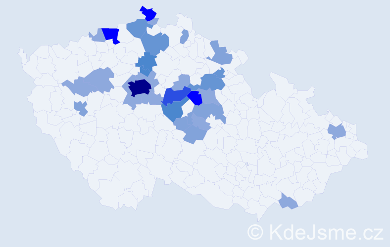 Příjmení: 'Semelková', počet výskytů 79 v celé ČR
