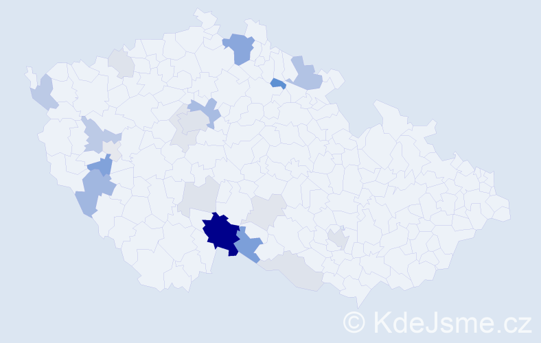 Příjmení: 'Rozporka', počet výskytů 63 v celé ČR