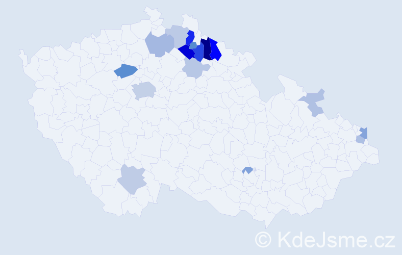 Příjmení: 'Pluchová', počet výskytů 52 v celé ČR