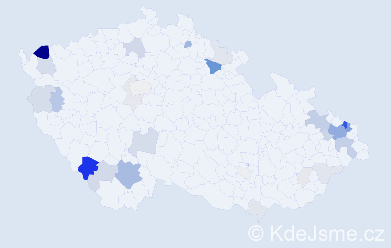 Příjmení: 'Kursová', počet výskytů 88 v celé ČR