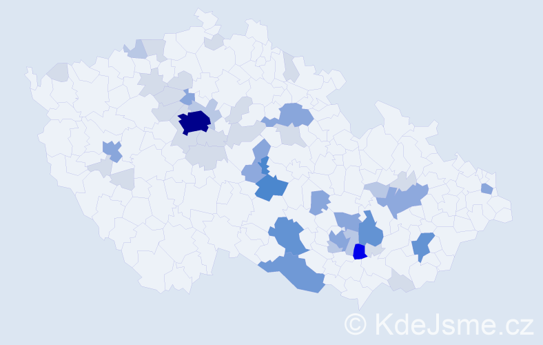 Příjmení: 'Menoušková', počet výskytů 134 v celé ČR
