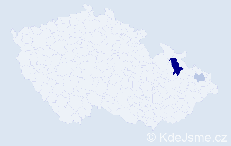 Příjmení: 'Danosová', počet výskytů 8 v celé ČR