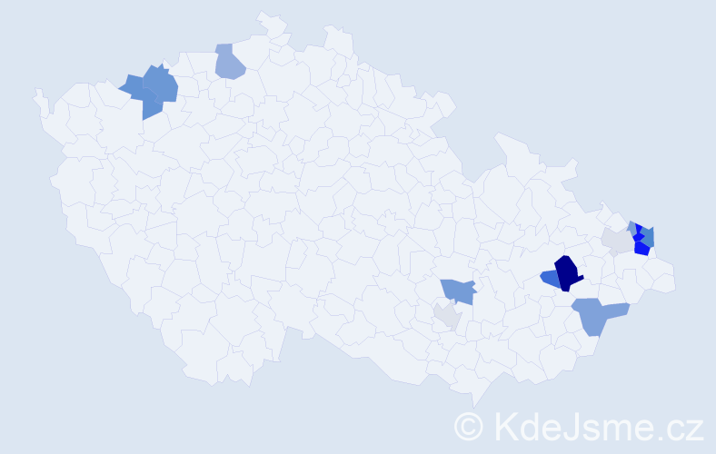 Příjmení: 'Regec', počet výskytů 34 v celé ČR