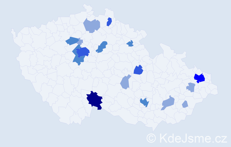 Příjmení: 'Adamkovič', počet výskytů 34 v celé ČR