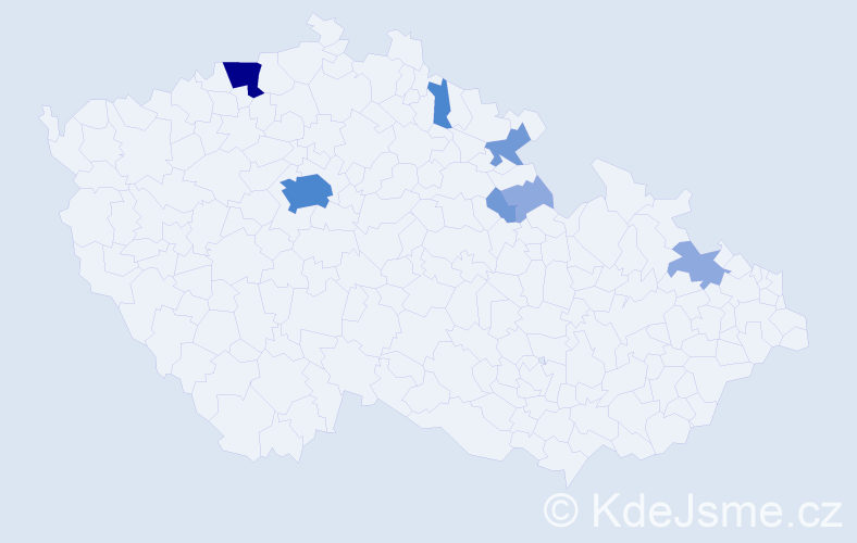 Příjmení: 'Fáborská', počet výskytů 18 v celé ČR
