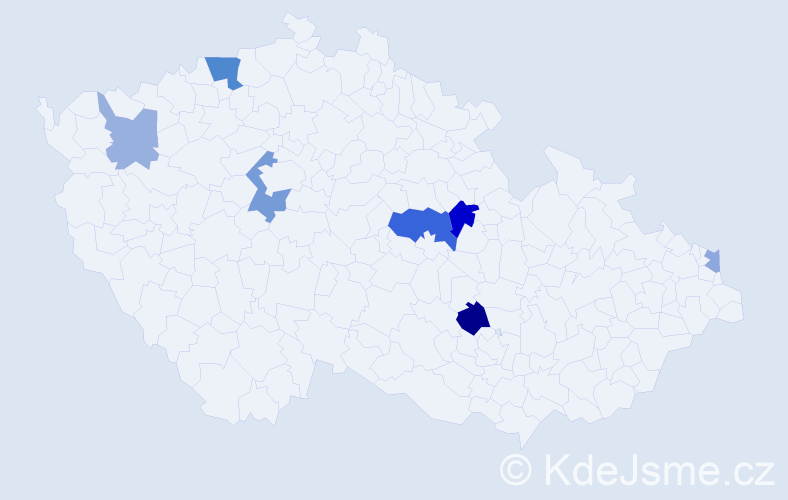 Příjmení: 'Ivanisková', počet výskytů 14 v celé ČR