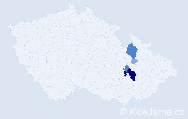 Příjmení: 'Heitmarová', počet výskytů 10 v celé ČR