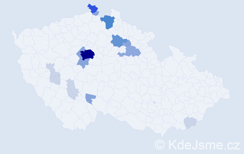 Příjmení: 'Čistecký', počet výskytů 51 v celé ČR