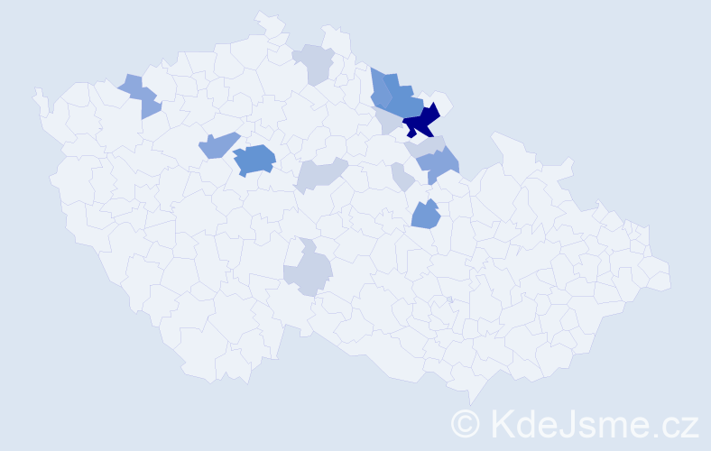 Příjmení: 'Kasnarová', počet výskytů 45 v celé ČR