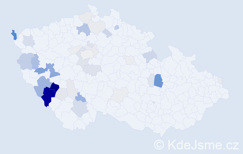 Příjmení: 'Makrlíková', počet výskytů 123 v celé ČR