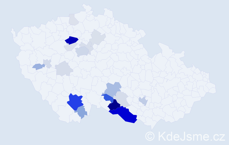 Příjmení: 'Drmota', počet výskytů 83 v celé ČR
