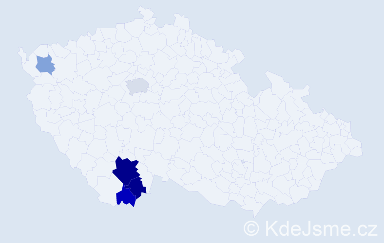 Příjmení: 'Nárta', počet výskytů 11 v celé ČR