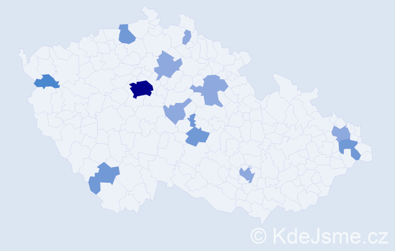 Příjmení: 'Barczi', počet výskytů 24 v celé ČR