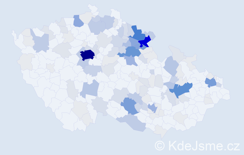 Příjmení: 'Borůvka', počet výskytů 499 v celé ČR