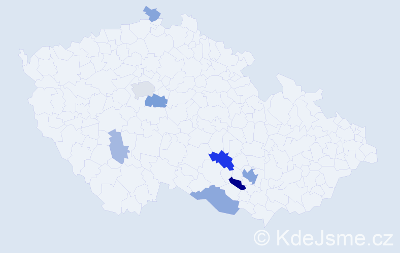 Příjmení: 'Zeisel', počet výskytů 22 v celé ČR