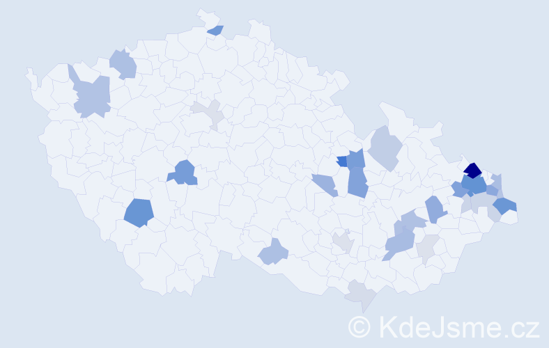 Příjmení: 'Chyla', počet výskytů 96 v celé ČR