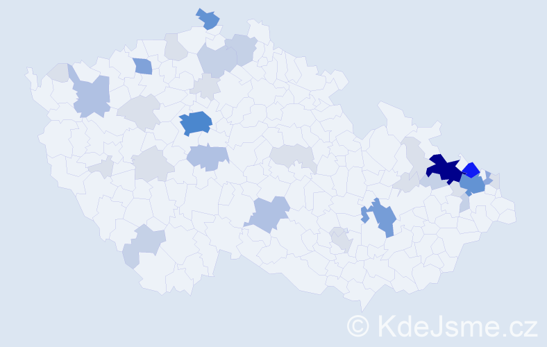 Příjmení: 'Holubek', počet výskytů 118 v celé ČR
