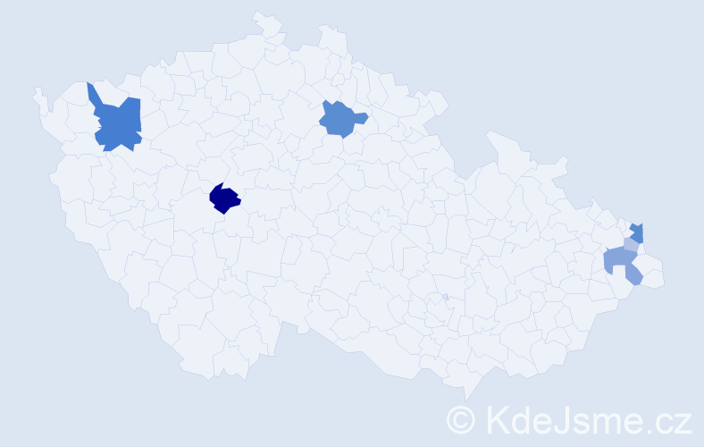Příjmení: 'Kuzniková', počet výskytů 14 v celé ČR