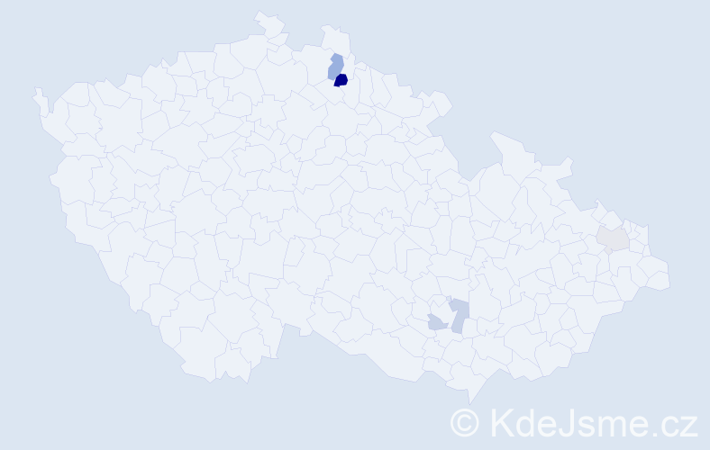 Příjmení: 'Bardynová', počet výskytů 13 v celé ČR