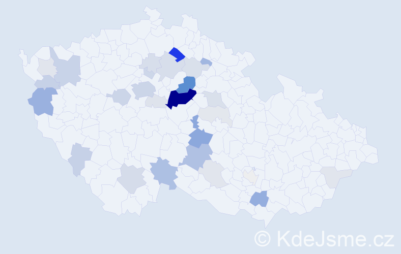 Příjmení: 'Vendlová', počet výskytů 111 v celé ČR
