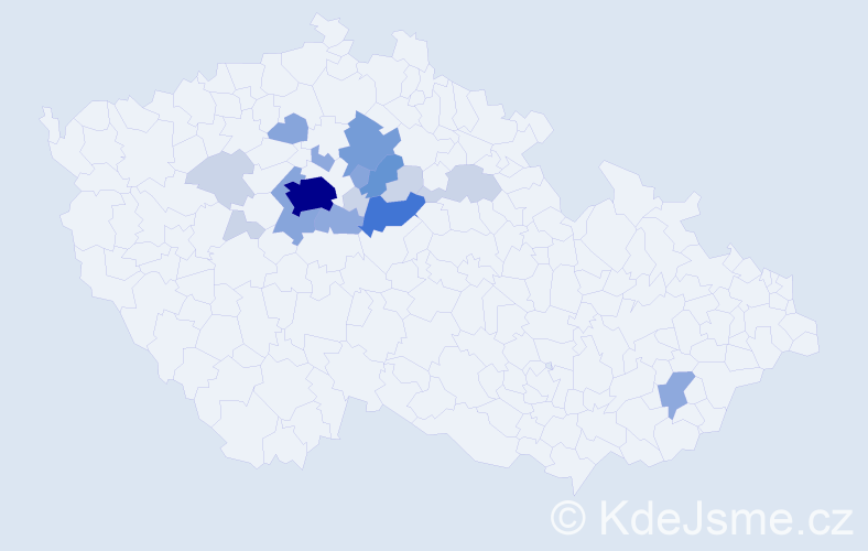 Příjmení: 'Baštecký', počet výskytů 49 v celé ČR