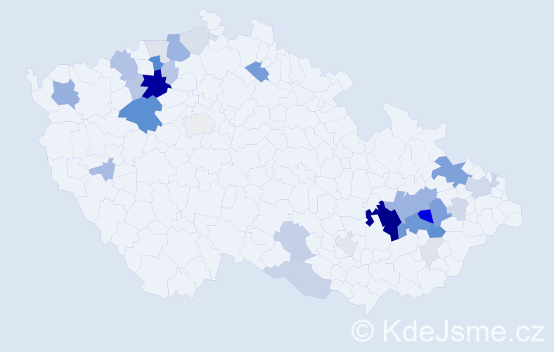 Příjmení: 'Frélich', počet výskytů 114 v celé ČR