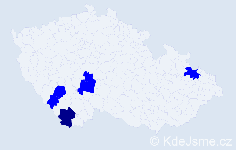 Příjmení: 'Čer', počet výskytů 7 v celé ČR