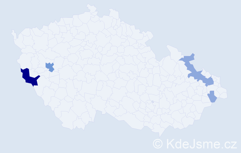 Příjmení: 'Khin', počet výskytů 12 v celé ČR