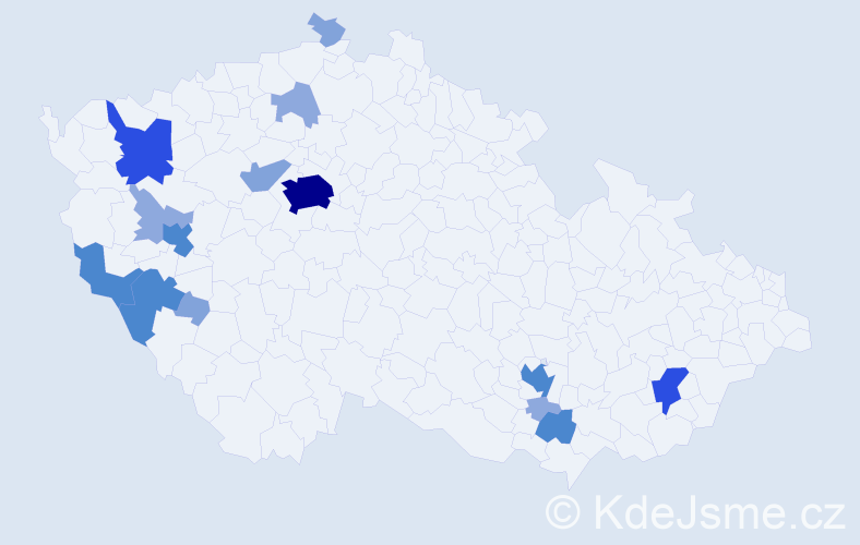Příjmení: 'Vejvančická', počet výskytů 47 v celé ČR