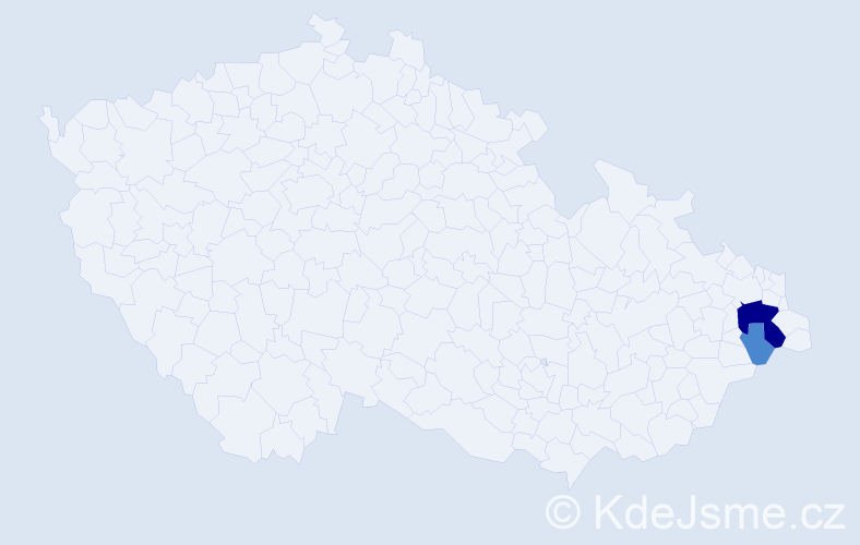 Příjmení: 'Ficeková', počet výskytů 6 v celé ČR