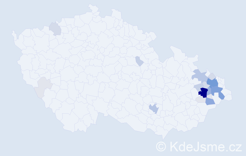 Příjmení: 'Horutová', počet výskytů 91 v celé ČR