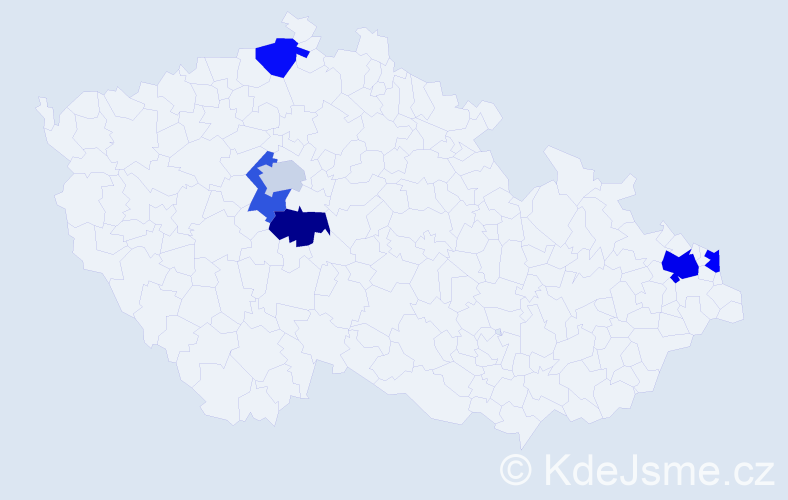 Příjmení: 'Pitala', počet výskytů 8 v celé ČR