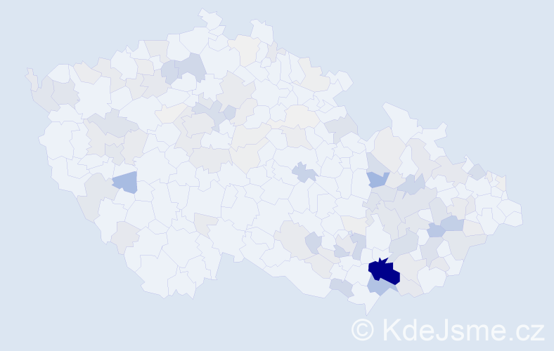 Příjmení: 'Krist', počet výskytů 398 v celé ČR