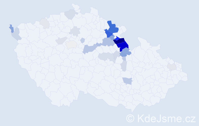 Příjmení: 'Serbousek', počet výskytů 99 v celé ČR