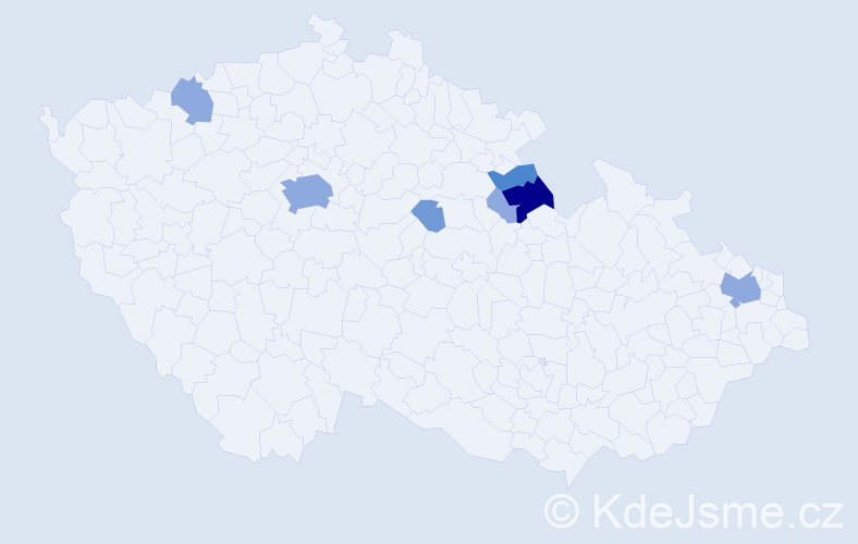 Příjmení: 'Kollárovičová', počet výskytů 15 v celé ČR