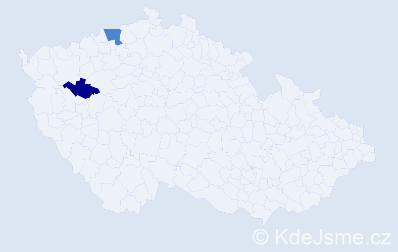 Příjmení: 'Tieslová', počet výskytů 7 v celé ČR