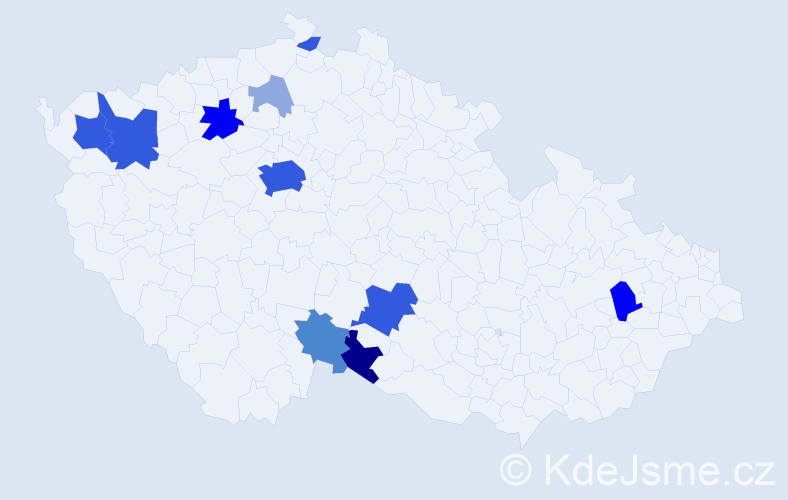 Příjmení: 'Kudrfalec', počet výskytů 31 v celé ČR