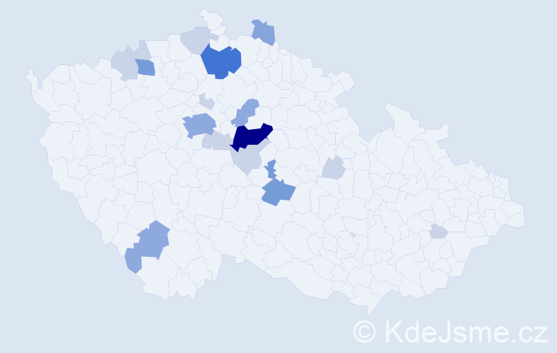 Příjmení: 'Humpolák', počet výskytů 47 v celé ČR