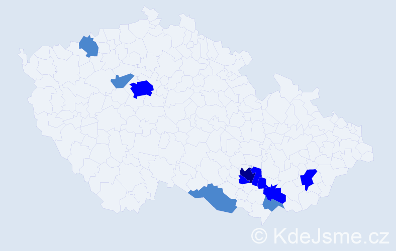 Příjmení: 'Bohátková', počet výskytů 17 v celé ČR