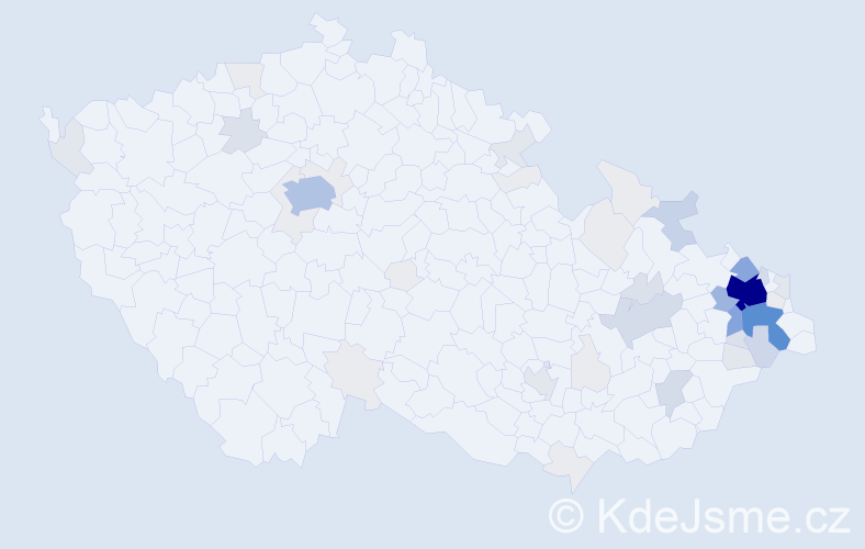 Příjmení: 'Tylečková', počet výskytů 209 v celé ČR