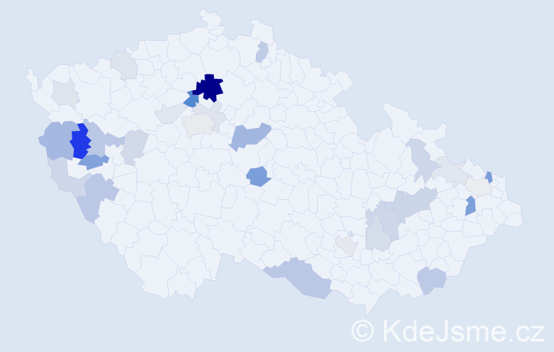 Příjmení: 'Bodišová', počet výskytů 73 v celé ČR