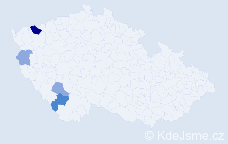 Příjmení: 'Zádamská', počet výskytů 10 v celé ČR