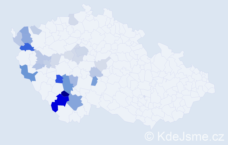 Příjmení: 'Bísková', počet výskytů 85 v celé ČR