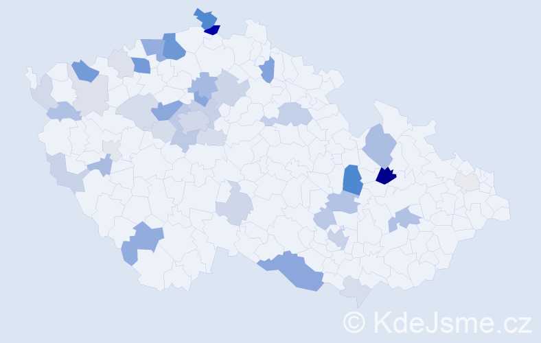 Příjmení: 'Kessler', počet výskytů 118 v celé ČR